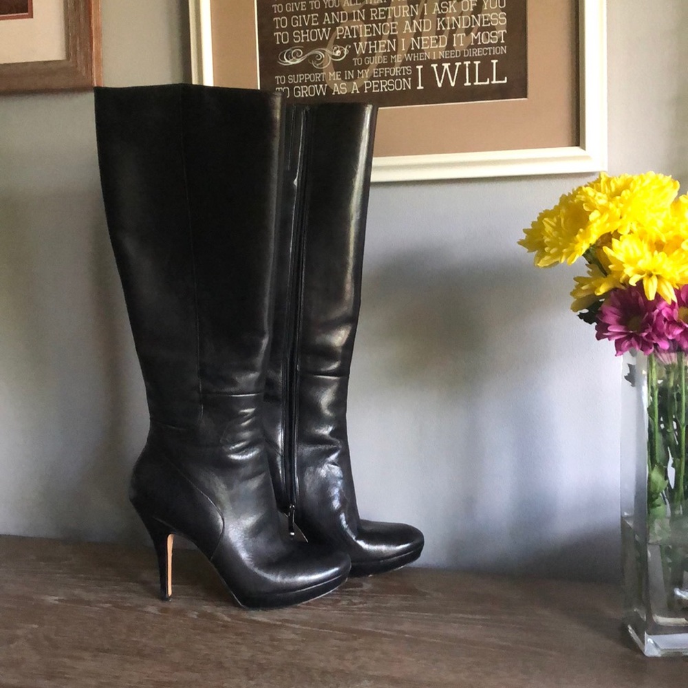 Via Spiga tall black leather boots